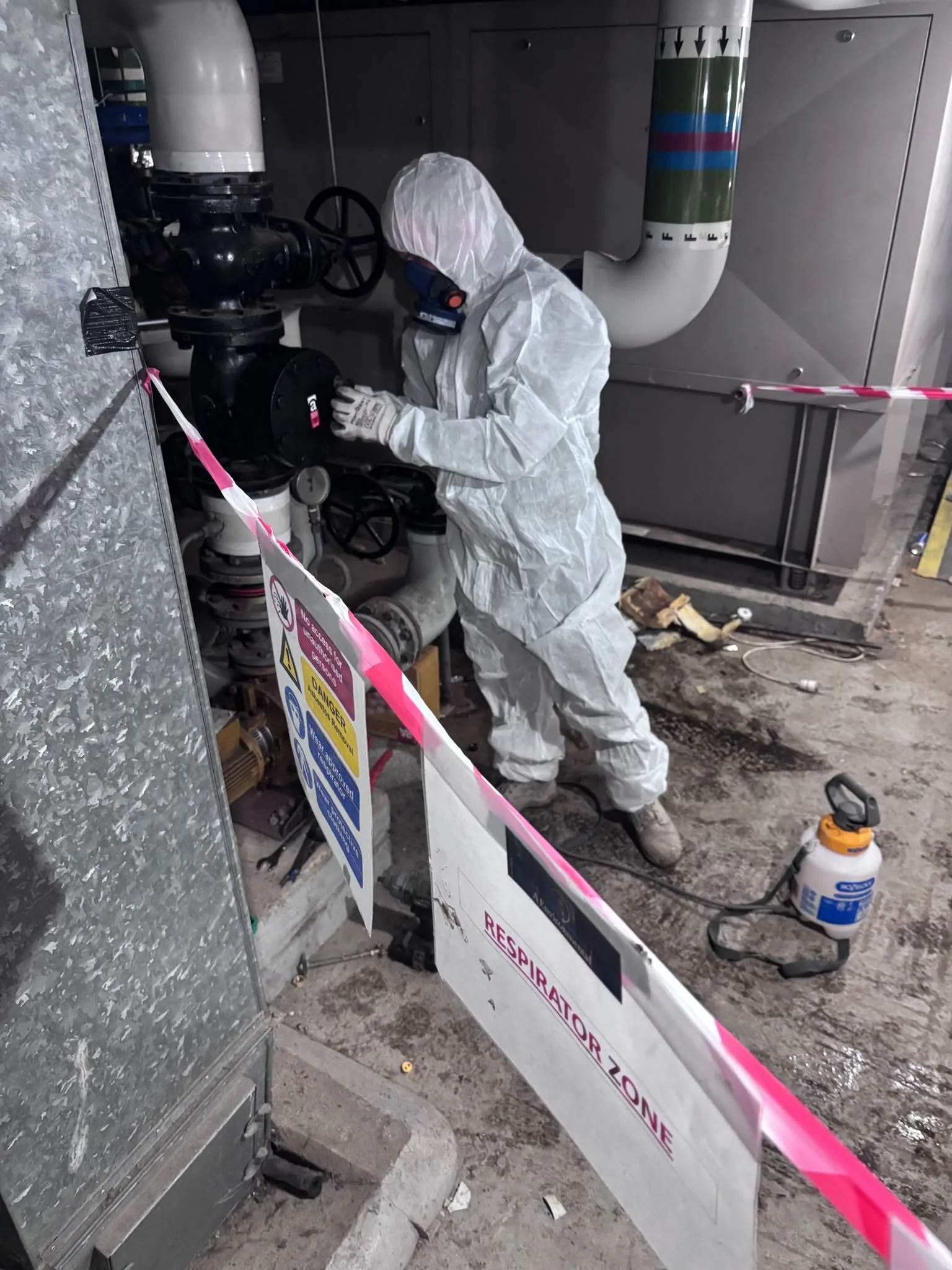 Asbestos artex removal from concrete soffit in Merton